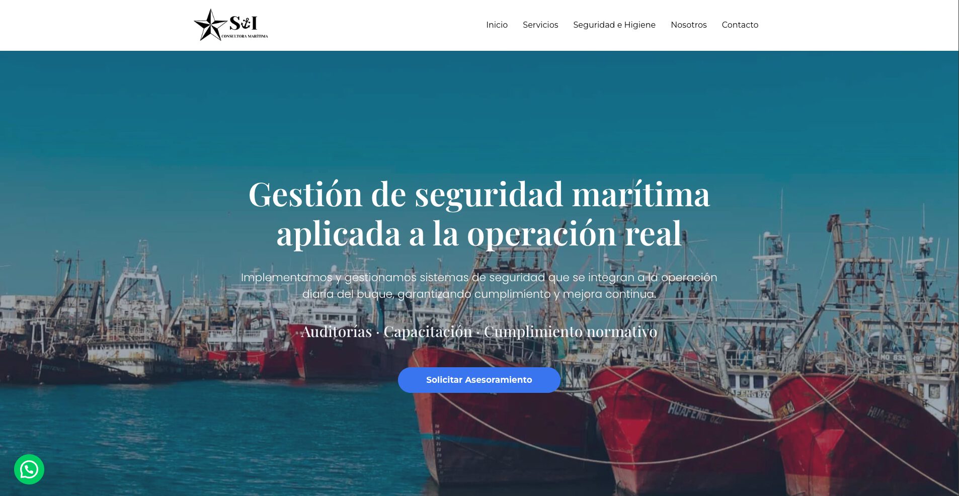 S&I Consultora Marítima website preview